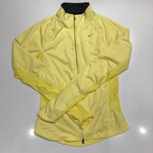 Nike Dri-Fit Fitted Duotone Full Zip Running Jacket Yellow in Size S
